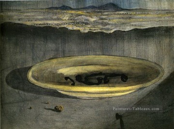  paysage - Paysage avec téléphones sur une assiette Salvador Dali
